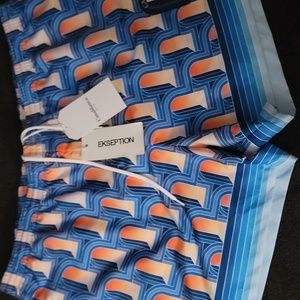 Men Casablanca Swim Shorts/ CASABLANCA swim trunks in signature L'arche de Nuit